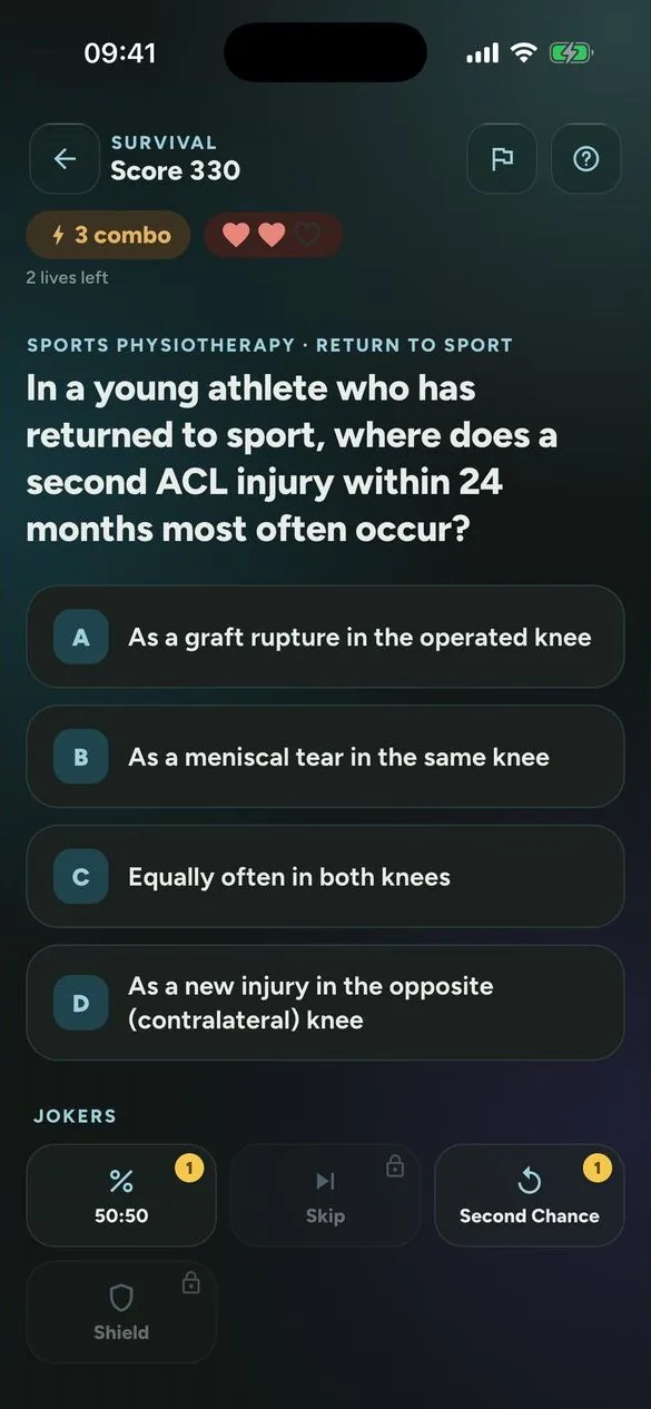 PhysioThink Survival: matching question
