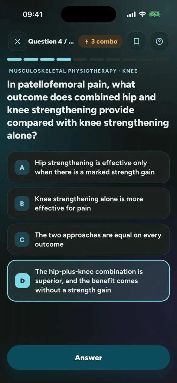 PhysioThink Quick Quiz question